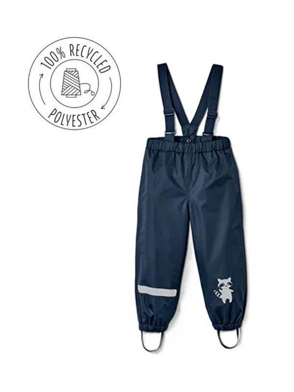 Toddler Waterproof Pants with Detachable Y-straps - Navy color