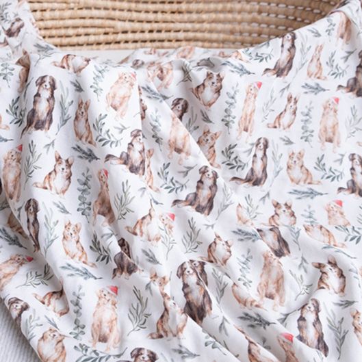 Baby Muslin Wraps Happy Dog All4Baby NZ