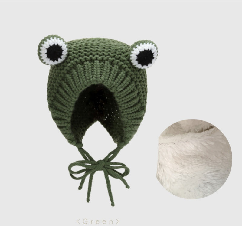 Baby Hat - Baby Beanie - Sherpa Lining - Frog