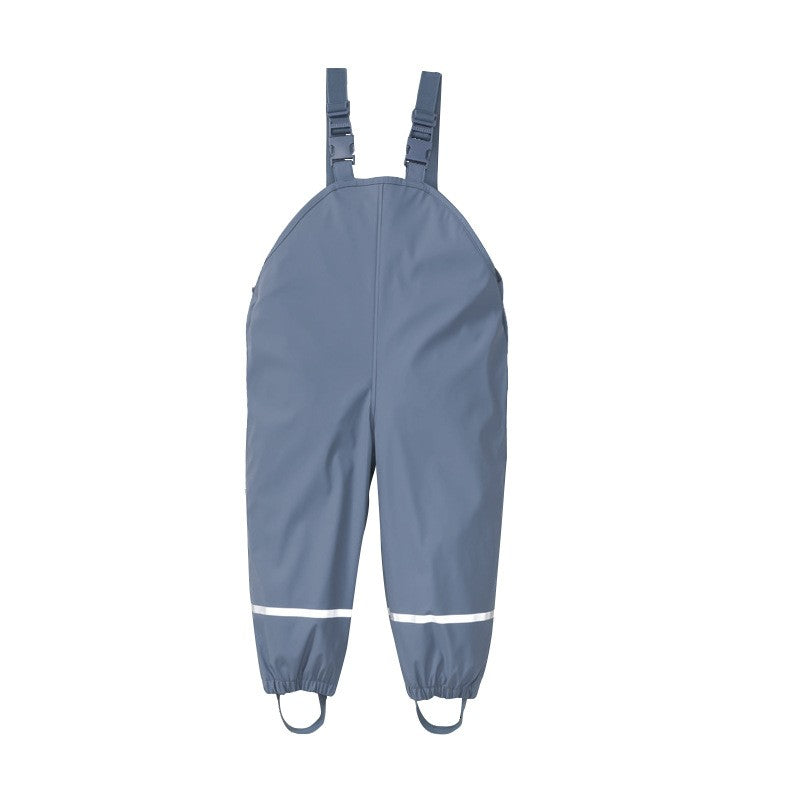 Kids Rain Pants - Toddler Waterproof Overalls - Grey