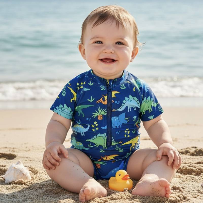 Baby Boys Swimsuit - 0-6m - Dinosaur - All4baby NZ