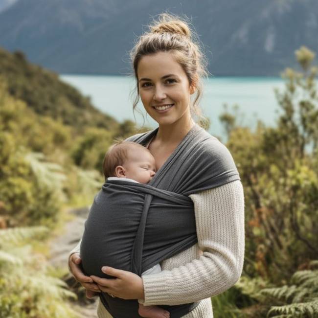 Baby Wrap Carrier - Grey - All4Baby NZ