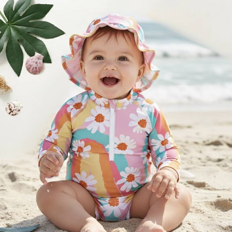 Baby Girls Swimsuit - 0-6m - Rainbow - All4baby NZ
