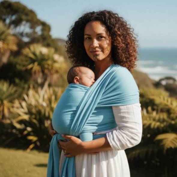 Baby Wrap Carrier - Light Blue - All4baby NZ 