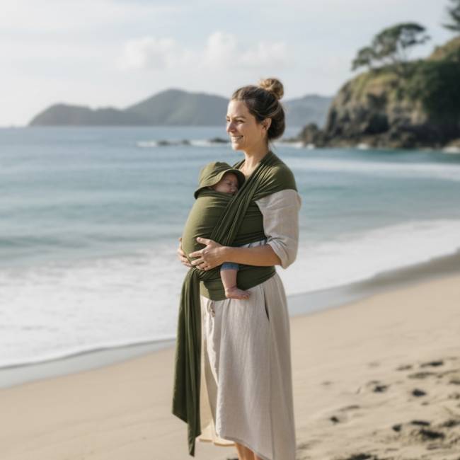 Baby Wrap Carrier - Army Green - All4Baby NZ