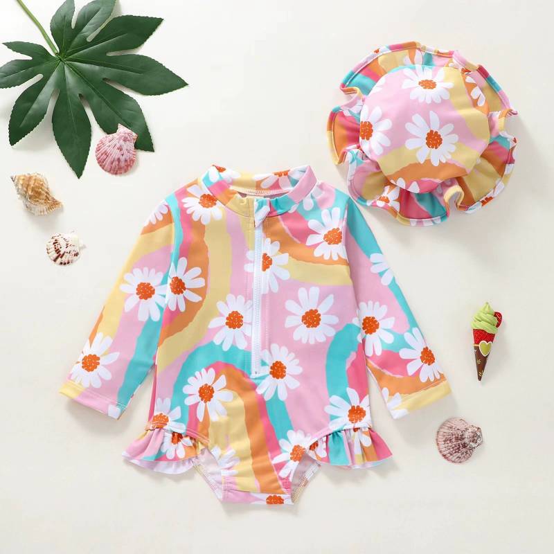 Baby Swimsuit - Baby Swimwear - Rainbow - All4baby NZ 
