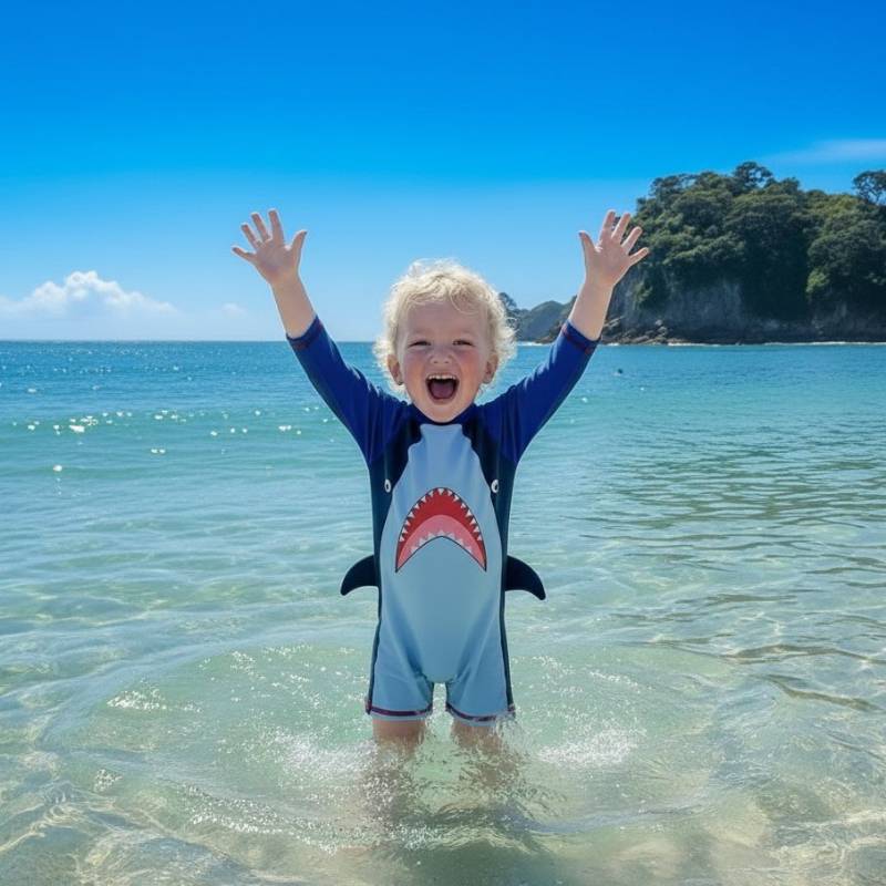 Toddler Swimsuit - 1y Boys Swimsuit - Shark - All4baby NZ 
