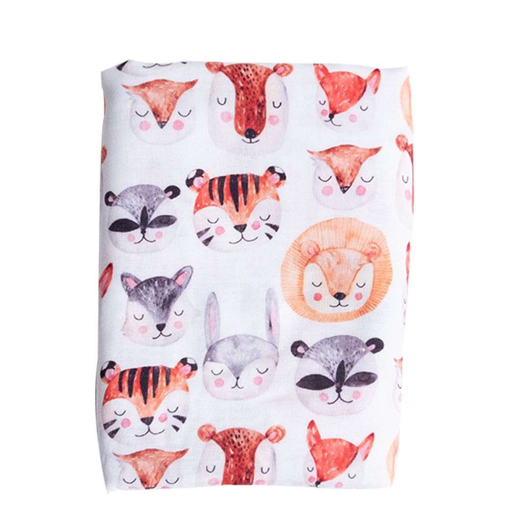 Deluxe Bamboo Muslin Wrap - Animal Face