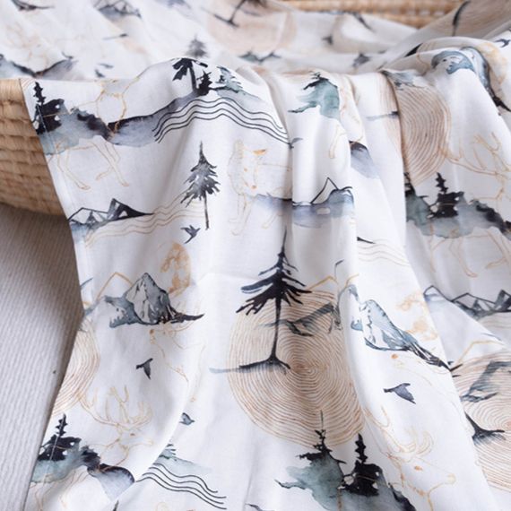 Deluxe Bamboo Muslin Wrap - Ink Printing